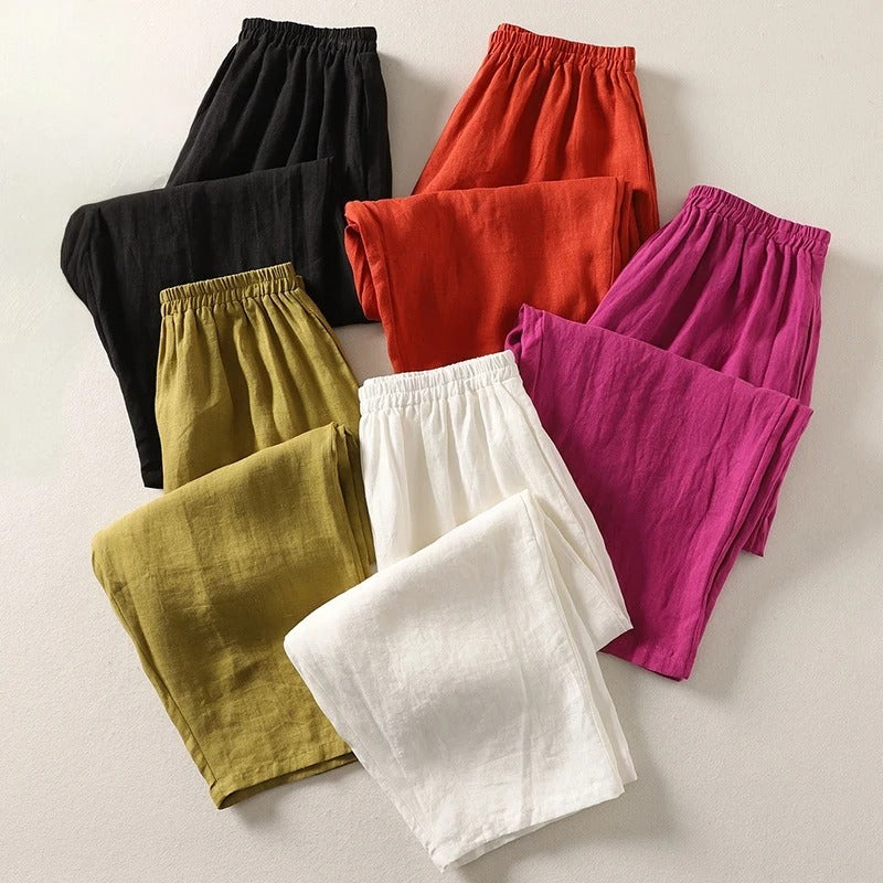Amalia™| Pantalon Fluide en Coton et Lin