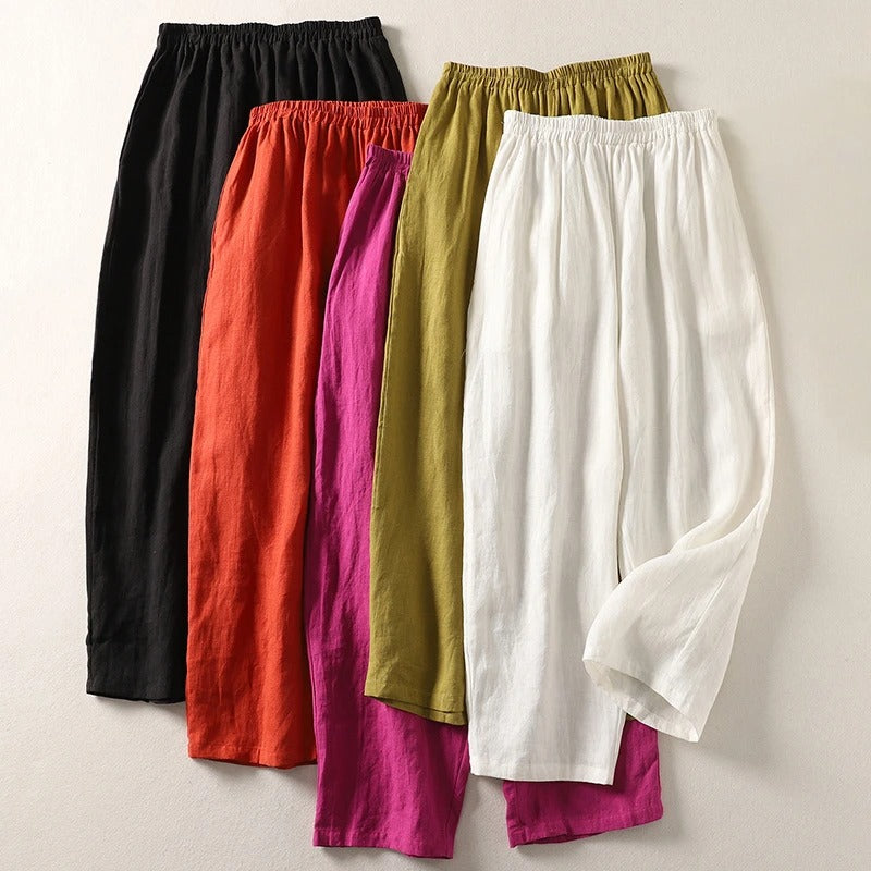 Amalia™| Pantalon Fluide en Coton et Lin