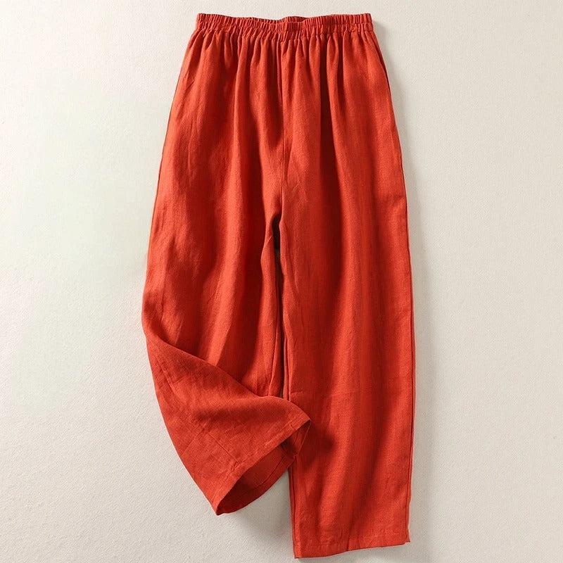 Amalia™| Pantalon Fluide en Coton et Lin