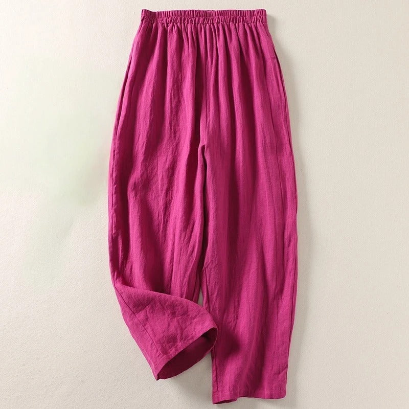 Amalia™| Pantalon Fluide en Coton et Lin