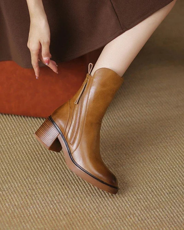 Aveline - Bottes cuir noir élégantes & confortables