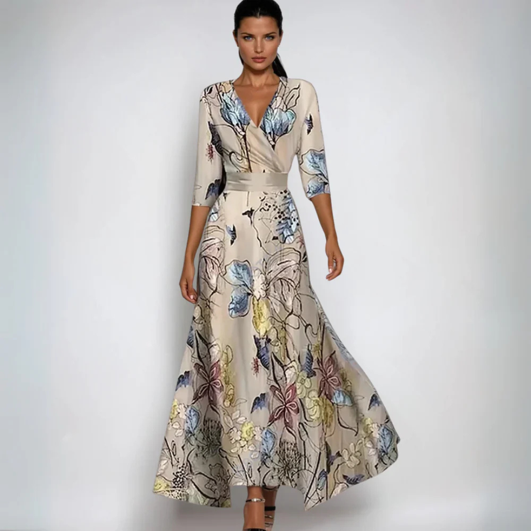 Valeria - Élégante Robe Maxi Fleurie