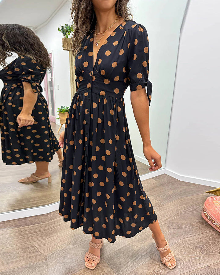 Miley - Robe V-Cou à Pois