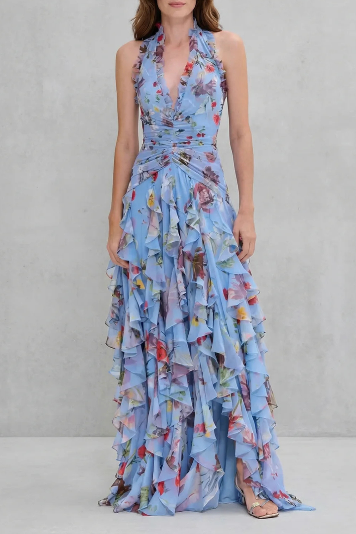 Trina | Robe Longue Élégante à Col Halter