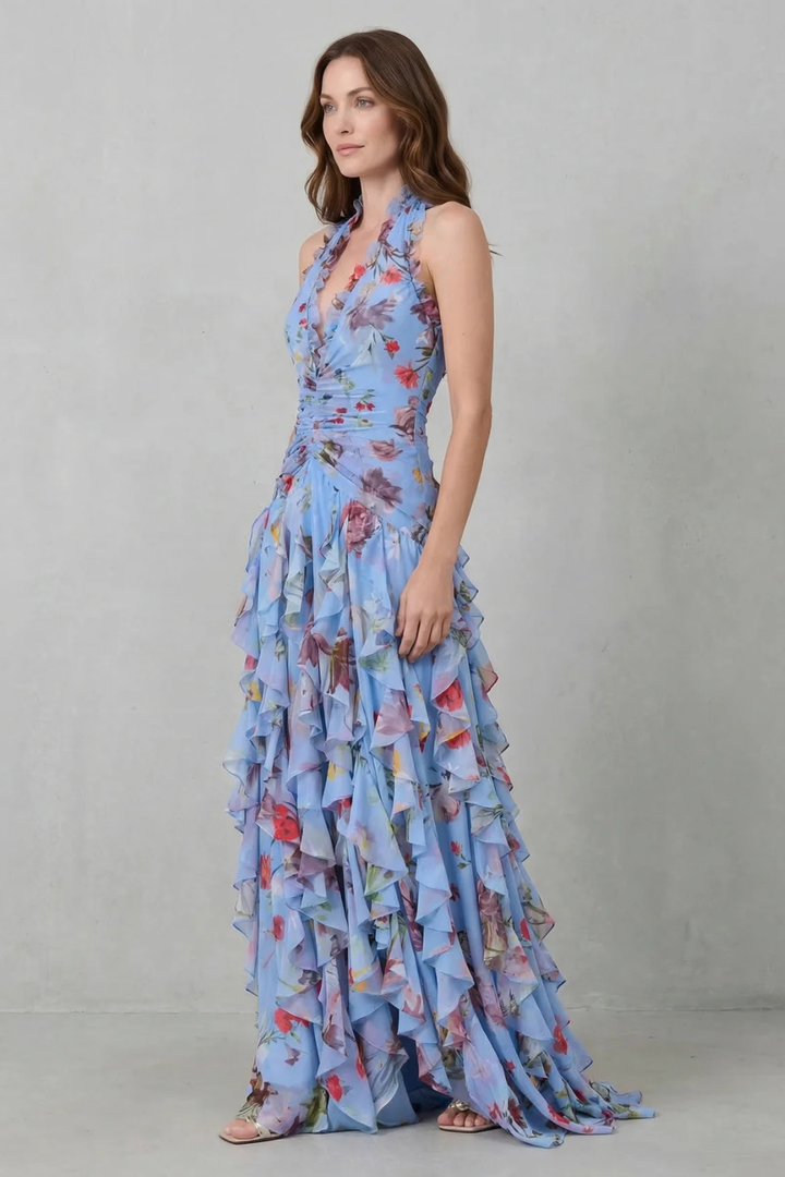 Trina | Robe Longue Élégante à Col Halter