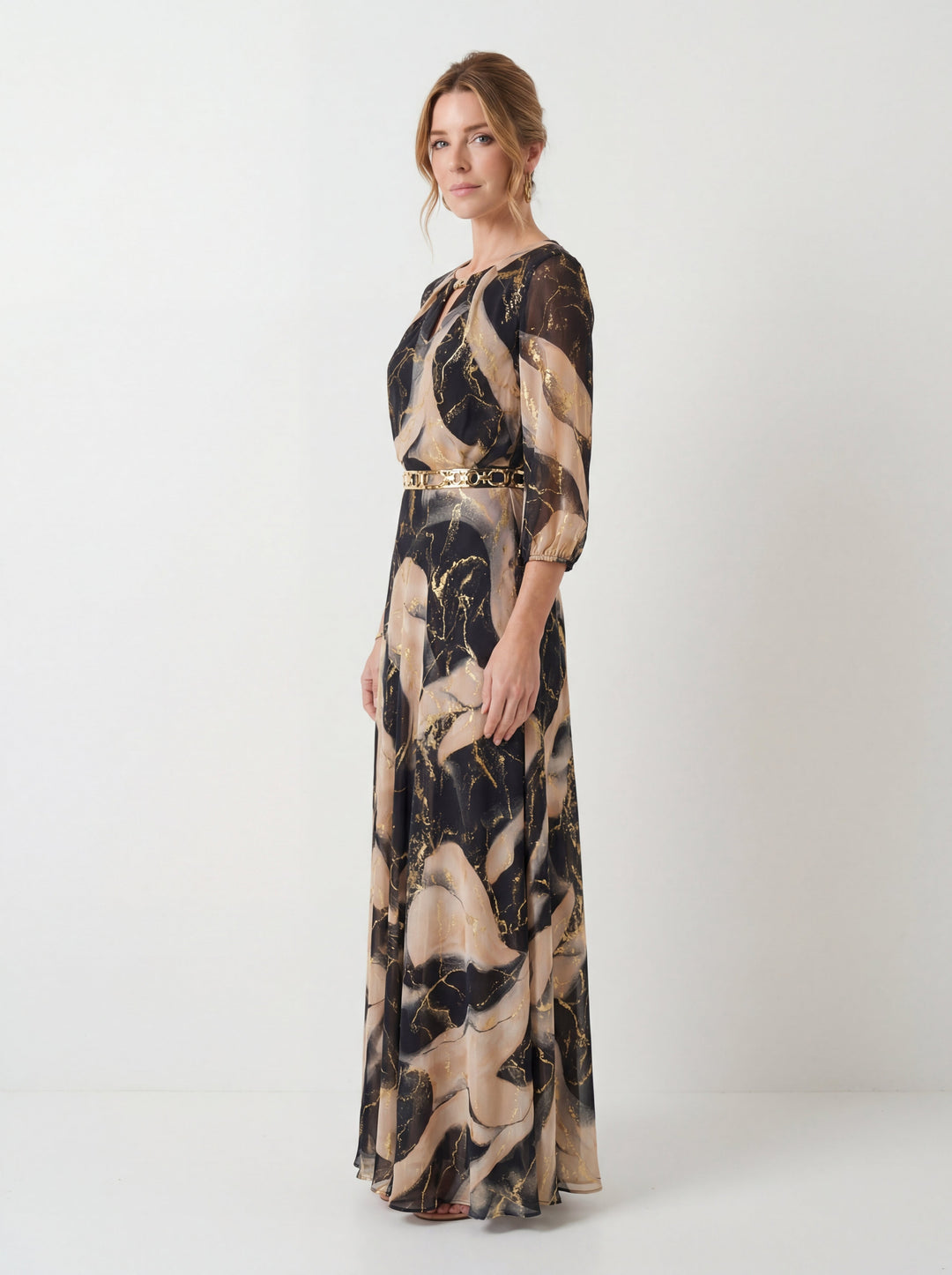 Freda | Robe en Gaze Imprimée - Élégance et Sophistication