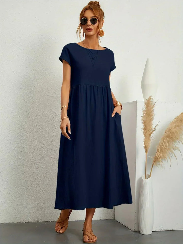 Gabrielle | Robe Midi Fluide Élégance Intemporelle