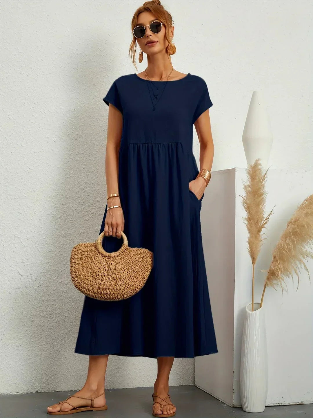 Gabrielle™ - Robe midi fluide élégance intemporelle