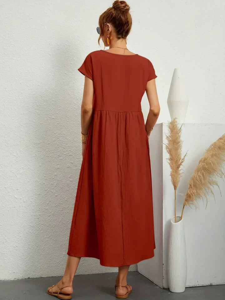 Gabrielle | Robe Midi Fluide Élégance Intemporelle