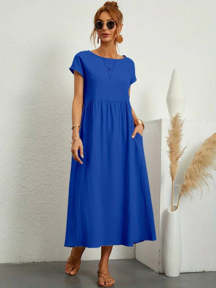 Gabrielle | Robe Midi Fluide Élégance Intemporelle