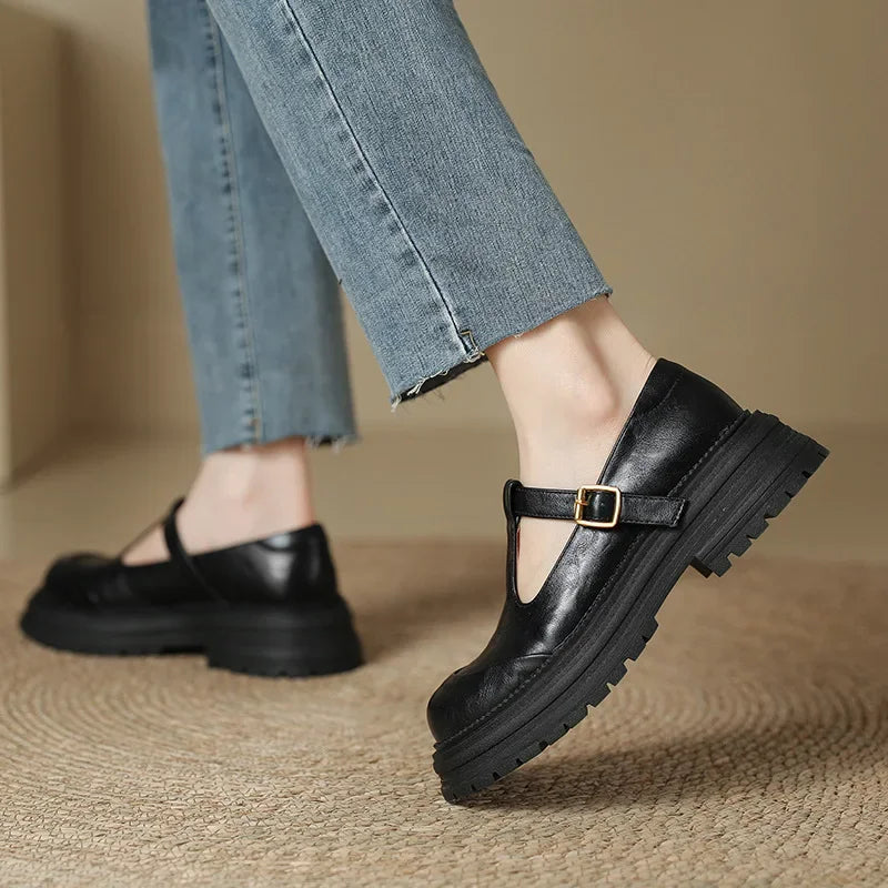 Mary Janes - Élégante Chaussure en Cuir