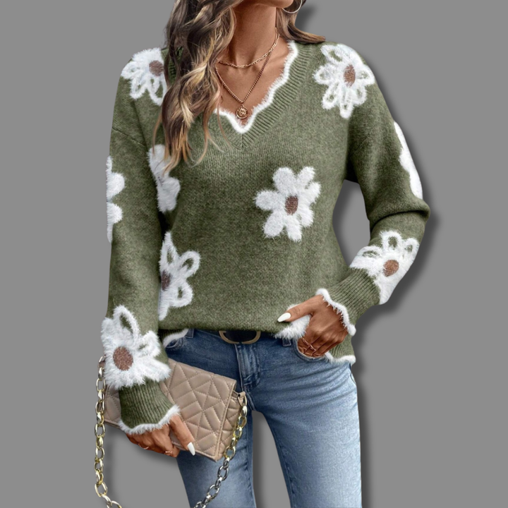 Thea - Pull Floral Élégant