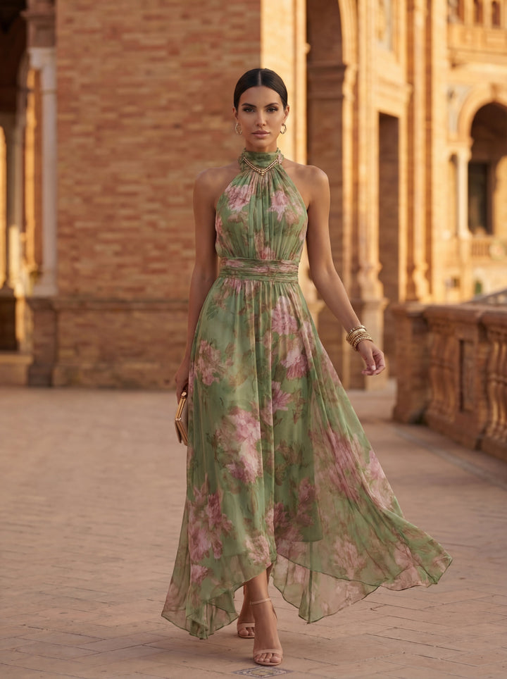Roséline™ | Robe Longue Florale Elégante Aérienne