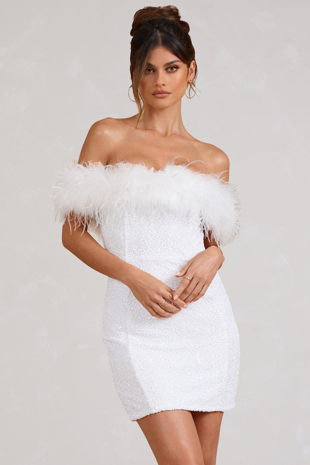 Lydia | Robe à paillettes avec Plumes