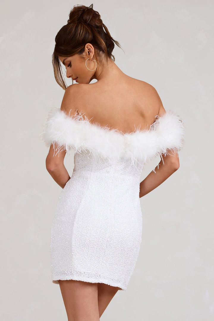 Lydia | Robe à paillettes avec Plumes