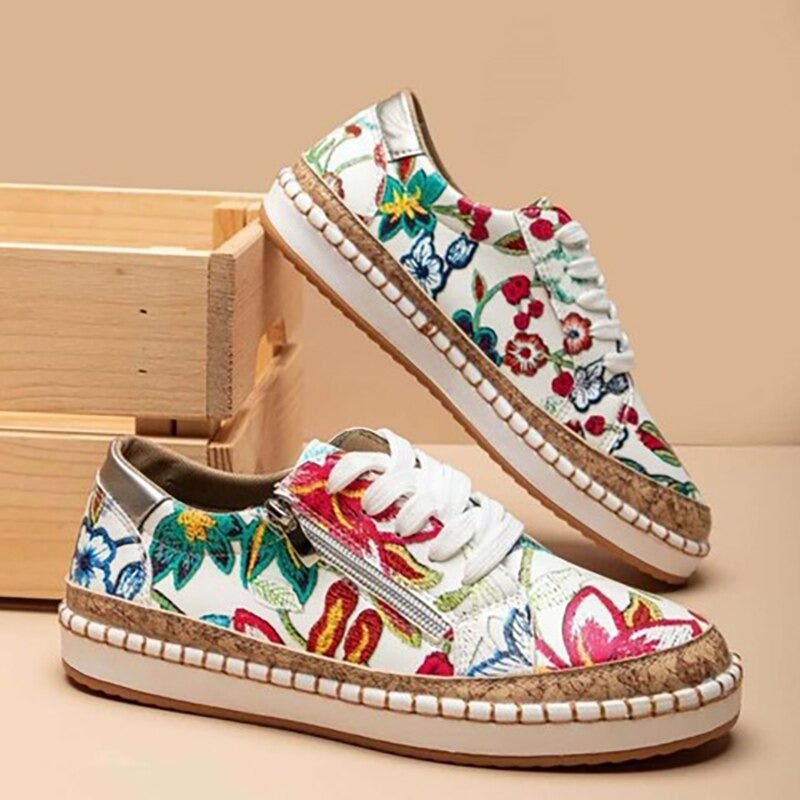 Éclair™ | Baskets Orthopédiques à Fleurs avec Fermeture
