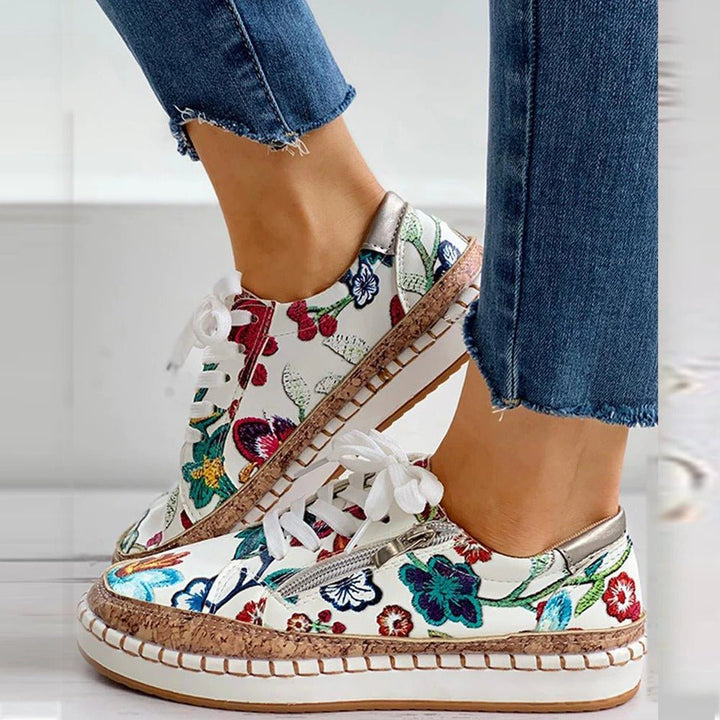 Éclair™ | Baskets Orthopédiques à Fleurs avec Fermeture