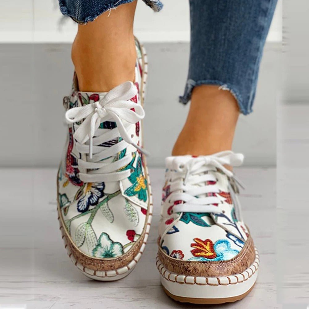Éclair™ | Baskets Orthopédiques à Fleurs avec Fermeture