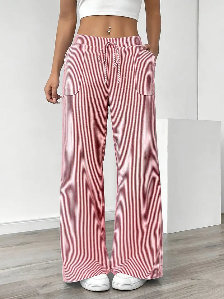 Louise - Pantalons Rayés Décontractés