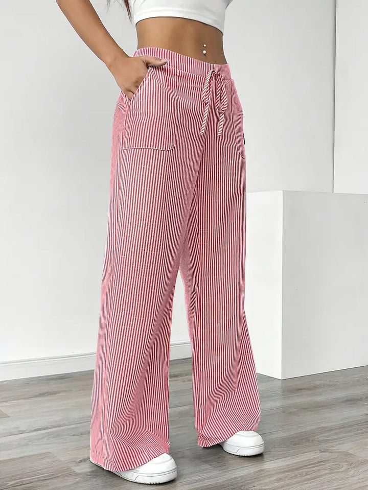 Louise - Pantalons Rayés Décontractés
