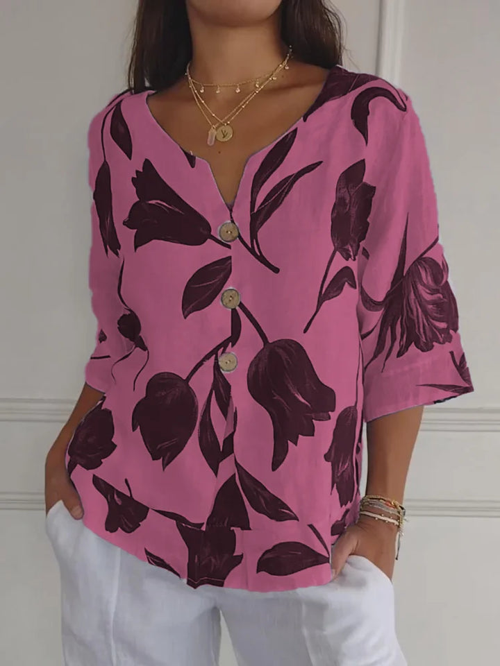 Kim - Chemisier Floral Élégant