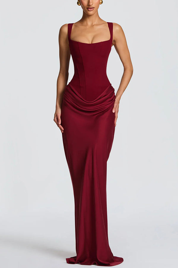 Adelina | Robe maxi à décolleté carré