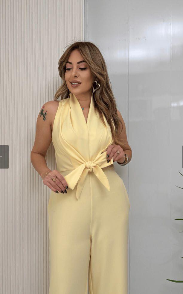 Trisha | Combinaison Fluide Élégante Taille Marquée Style Chic Soirée
