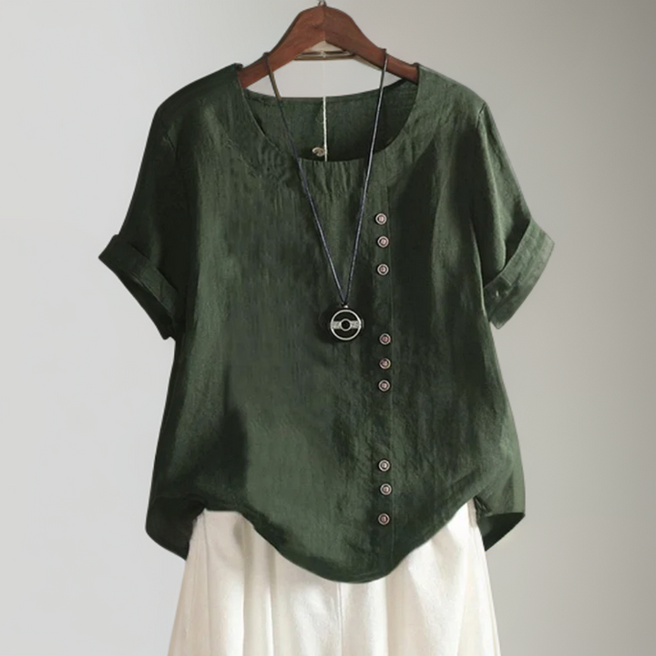 Marie - T-Shirt Chic Avec Boutons