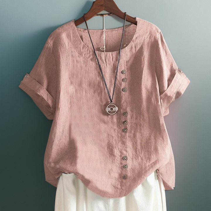 Marie - T-Shirt Chic Avec Boutons