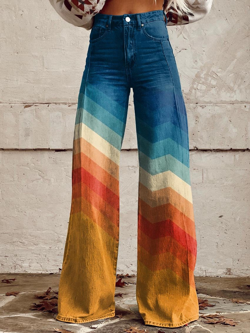 Léa | Pantalons Rétro Zigzag Élégants