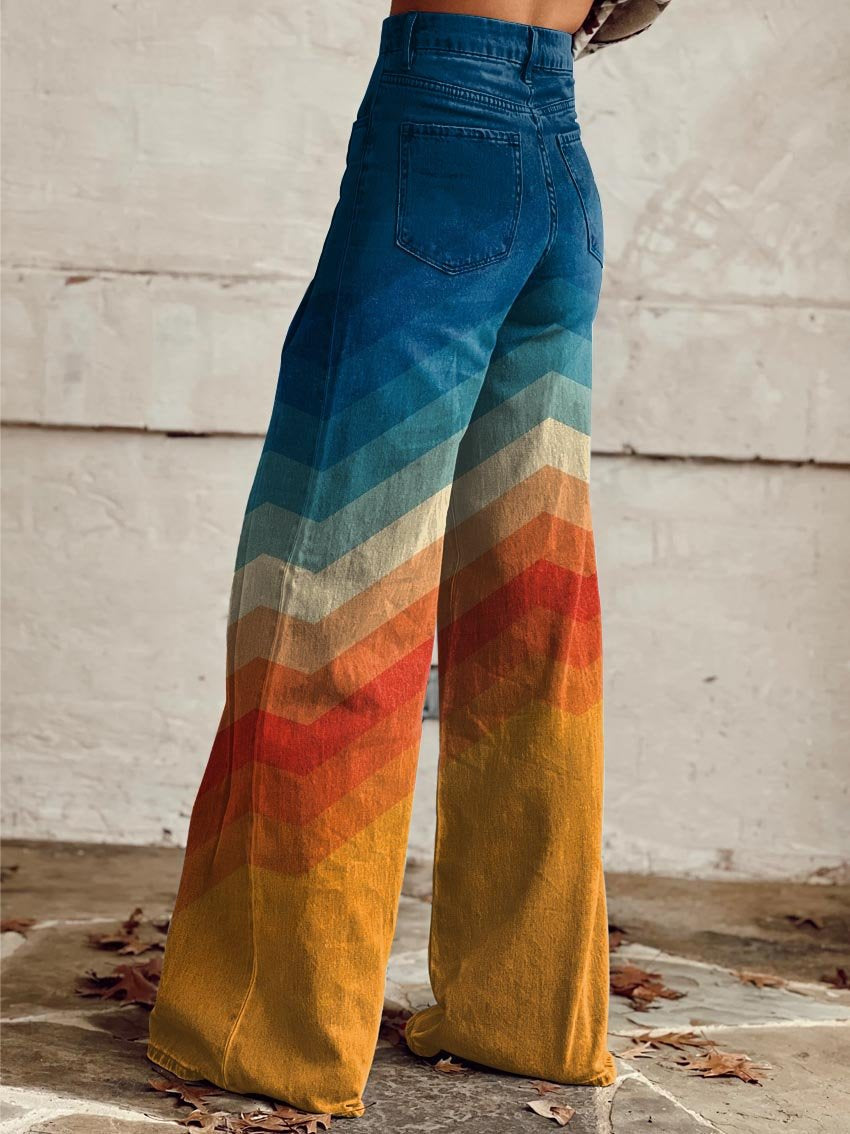 Léa | Pantalons Rétro Zigzag Élégants