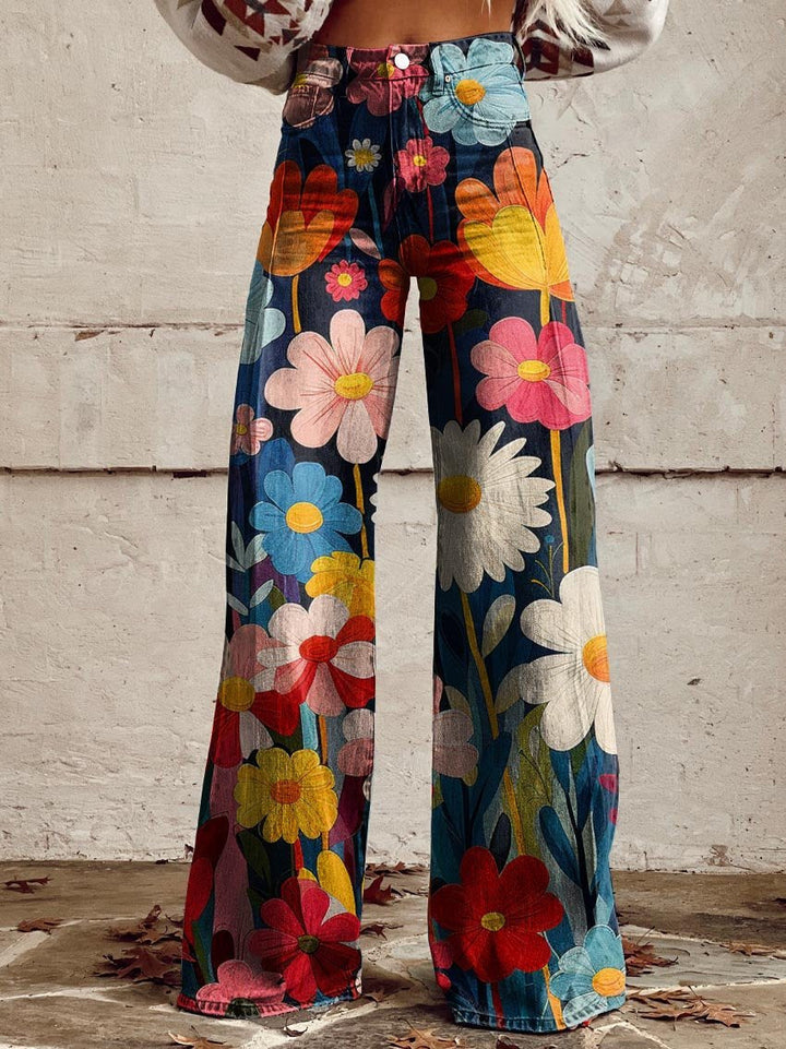 Léna | Pantalons Amples Floraux