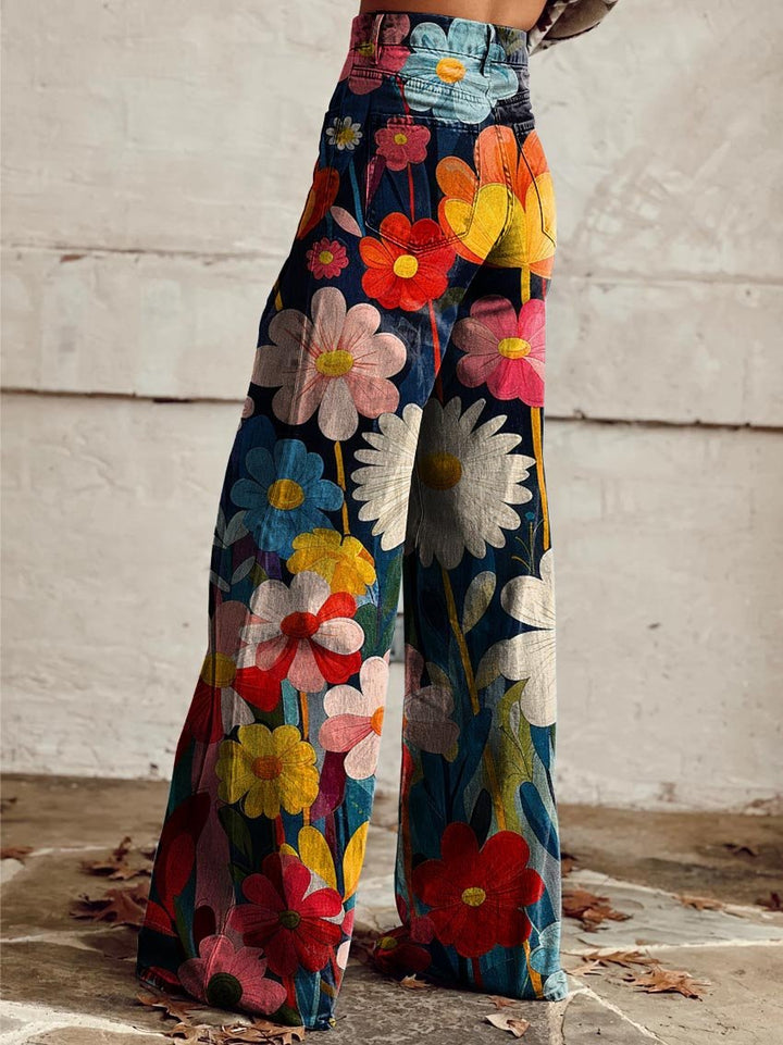 Léna | Pantalons Amples Floraux