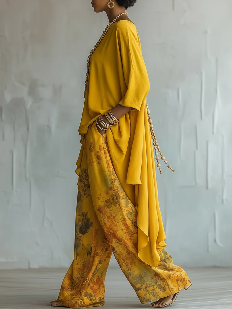 Patricia | Ensemble Imprimé Floral Artistique Élégant