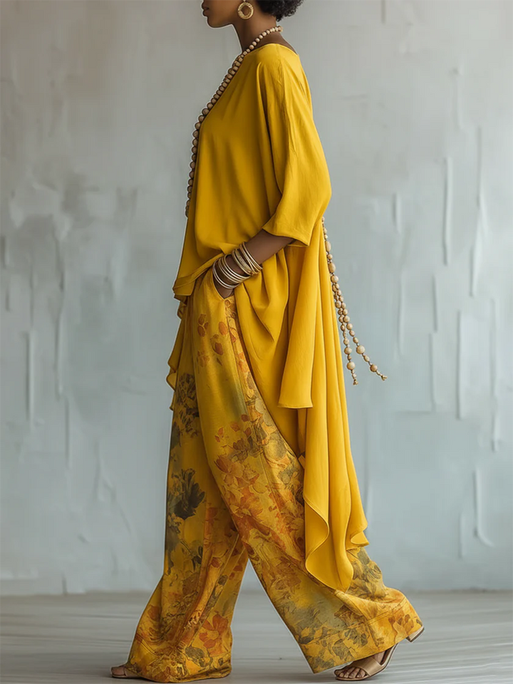 Patricia | Ensemble Imprimé Floral Artistique Élégant