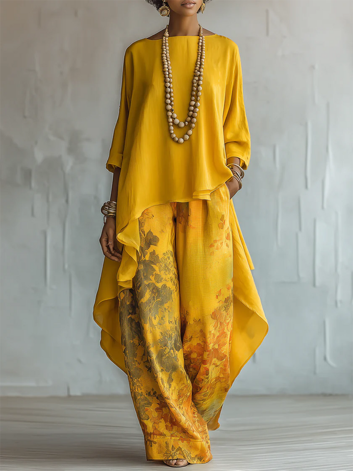 Patricia | Ensemble Imprimé Floral Artistique Élégant
