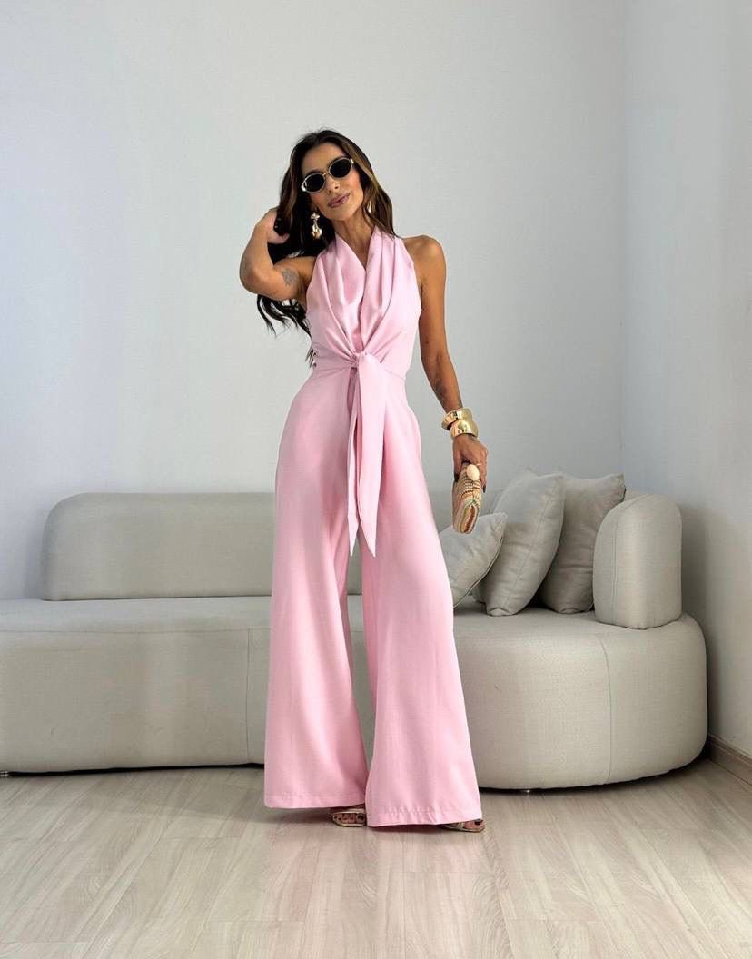 Trisha | Combinaison Fluide Élégante Taille Marquée Style Chic Soirée