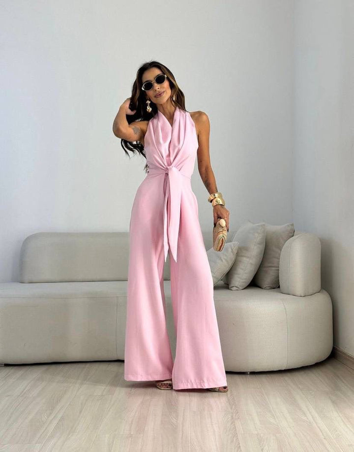 Trisha | Combinaison Fluide Élégante Taille Marquée Style Chic Soirée