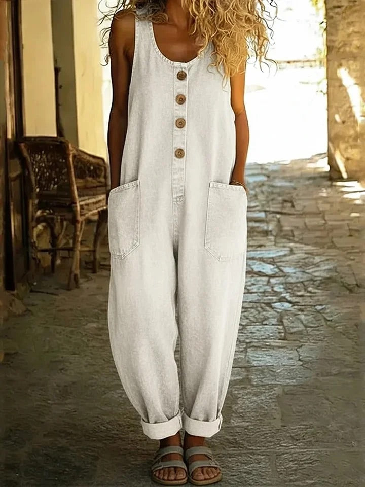 Graça | Combinaison en Denim Coton Lavé Vintage