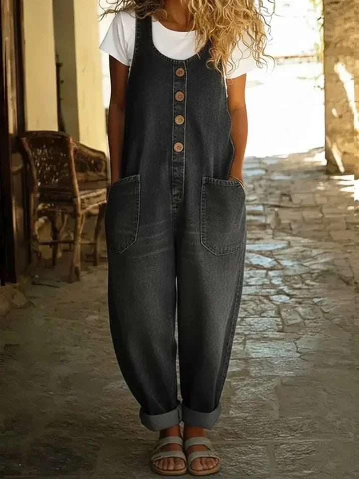 Graça | Combinaison en Denim Coton Lavé Vintage