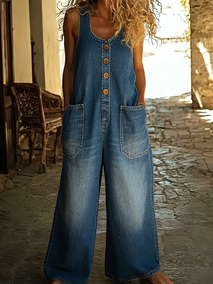 Graça | Combinaison en Denim Coton Lavé Vintage